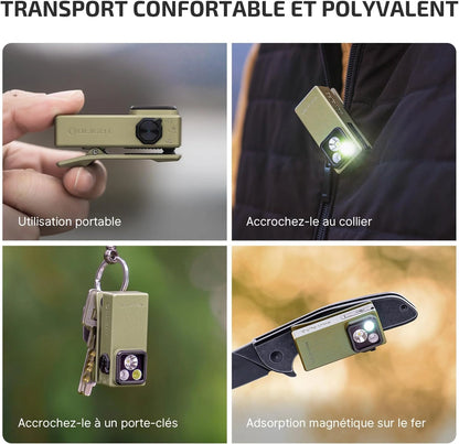 Olight Oclip Ultra | Mini lampe à clip avec faisceau large, concentré et UV